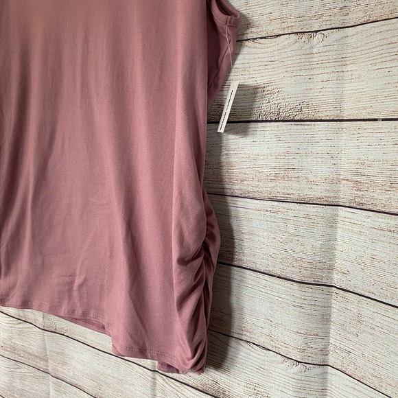 M Fasis V-neck Strappy Back Tank Top Shirt Size 3X Stretchy Knit Pink NWT - Picture 3 of 8